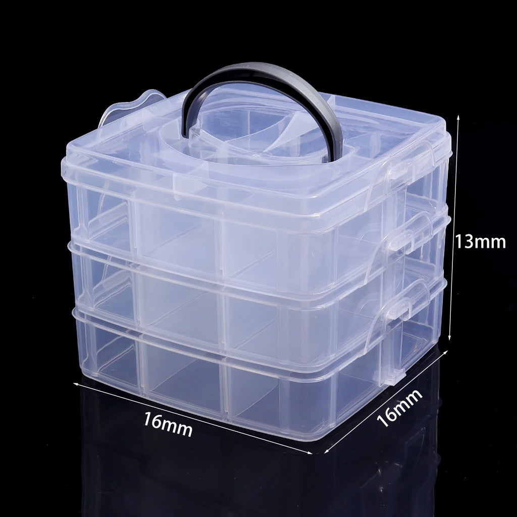 Transparent Plastic Jewelry Storage Box | Adjustable Organizer Jewelry Storage Box PLUSH Style 12