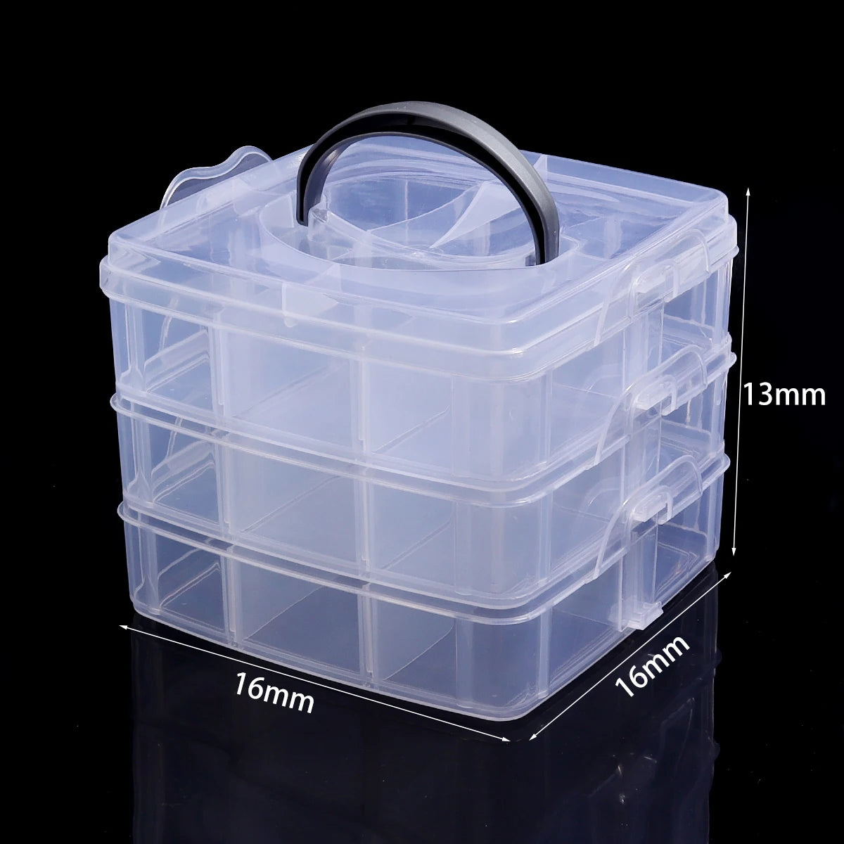 Transparent Plastic Jewelry Storage Box | Adjustable Organizer Jewelry Storage Box PLUSH Style 12