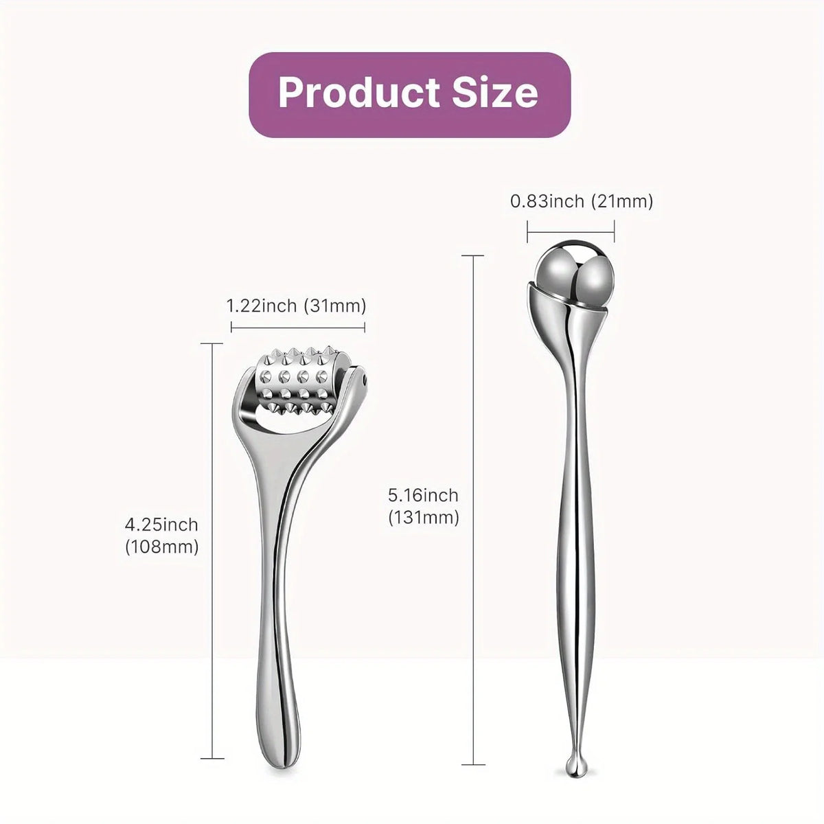 Stainless Steel Eye & Face Roller Massager | Daily Facial Care Face Roller Massager PLUSH