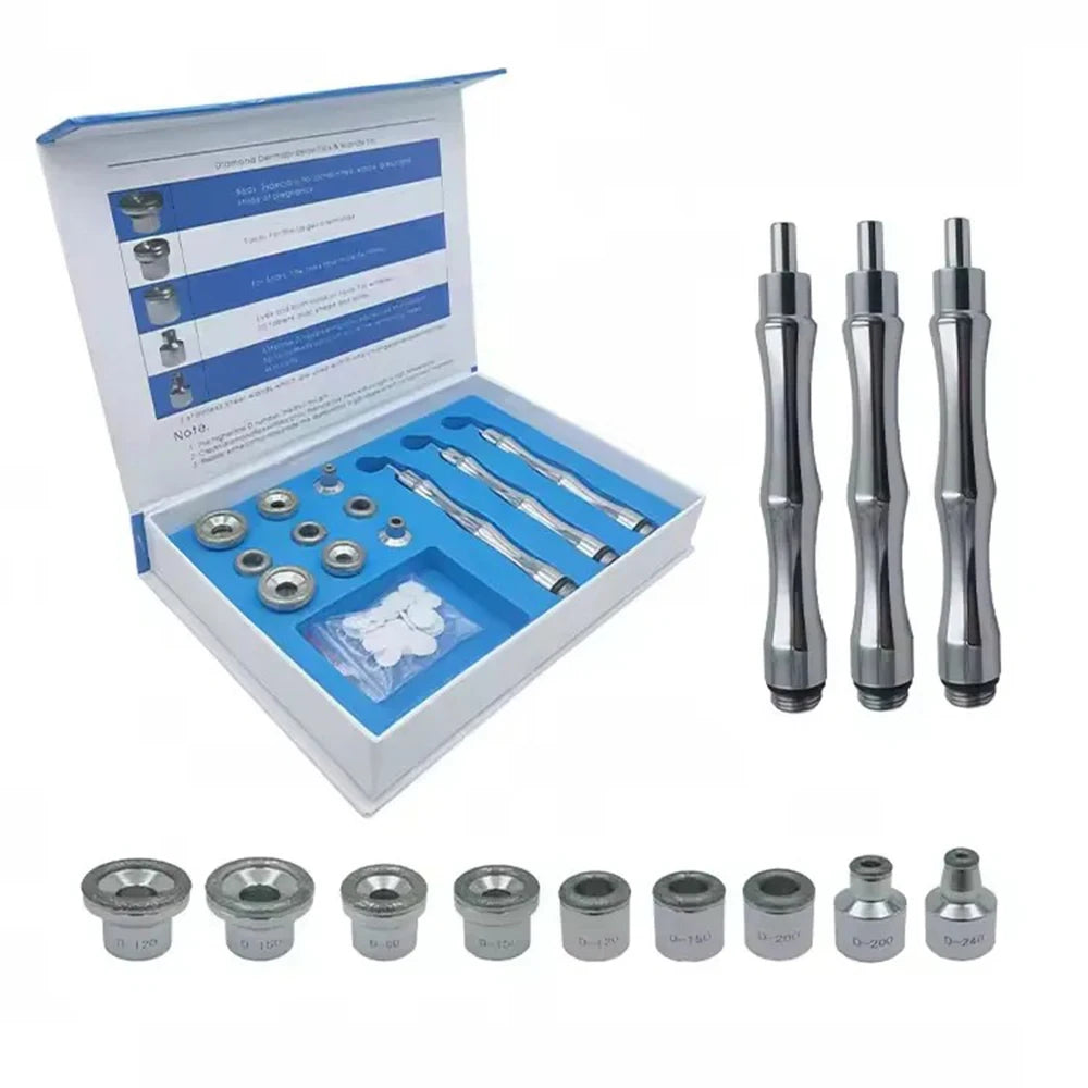 Diamond Microdermabrasion Replacement Tips & Wands – 9pc Kit Microdermabrasion Tips PLUSH