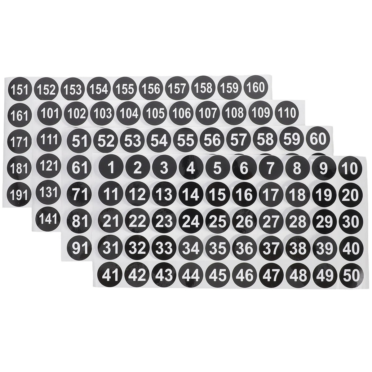 Round Vinyl Number Stickers 1–200 | 4 Sheets Adhesive Labels Adhesive Number Labels PLUSH