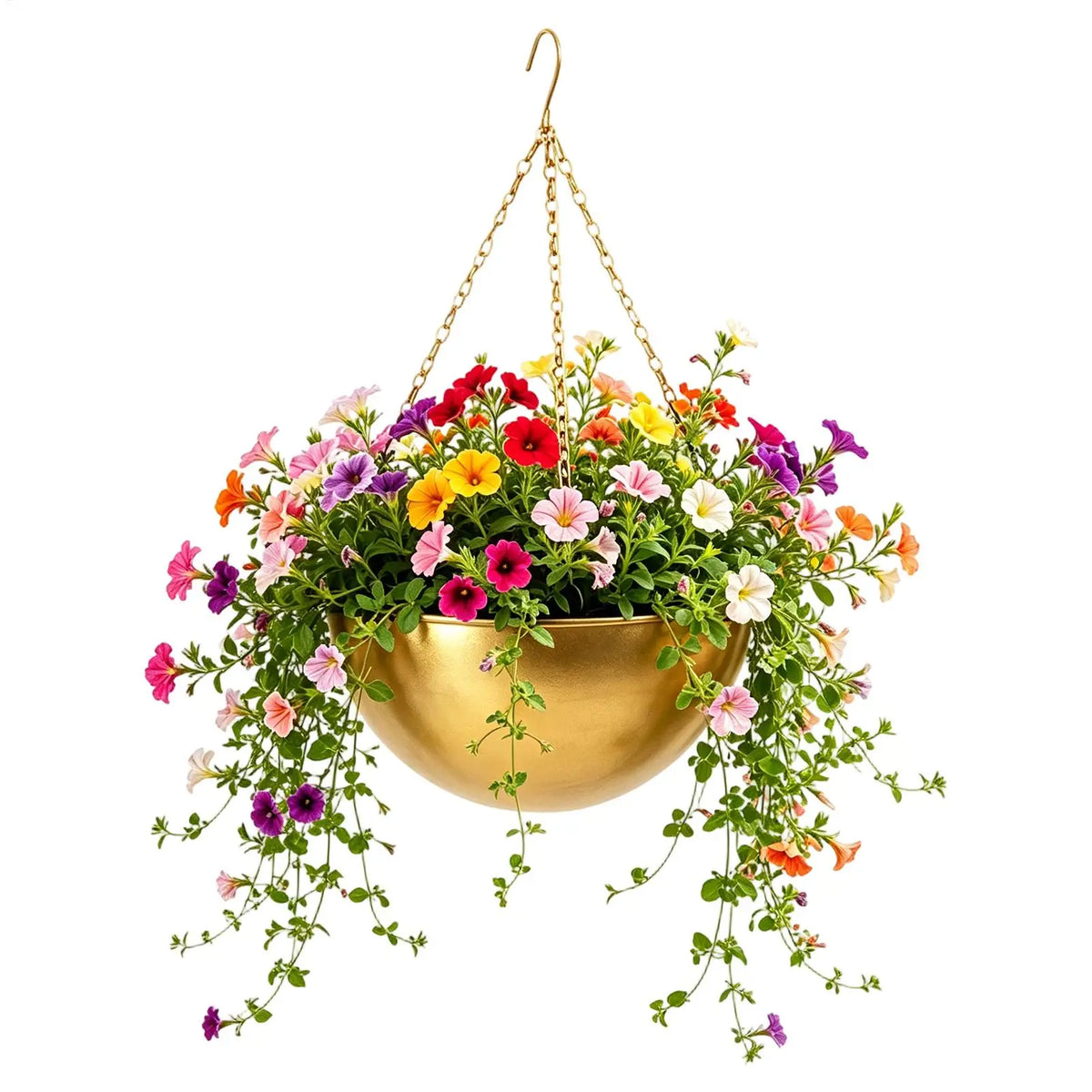 Metal Hanging Plant Basket – Round Wire Pot for Balcony & Garden Hanging Plant Basket PLUSH