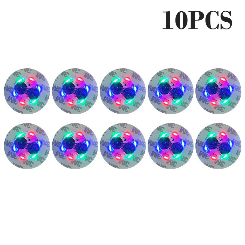 150pcs LED Luminous Coaster Stickers for Bar, Drinks & Bottles LED Party Coasters PLUSH Colorful-10PCS 6cm