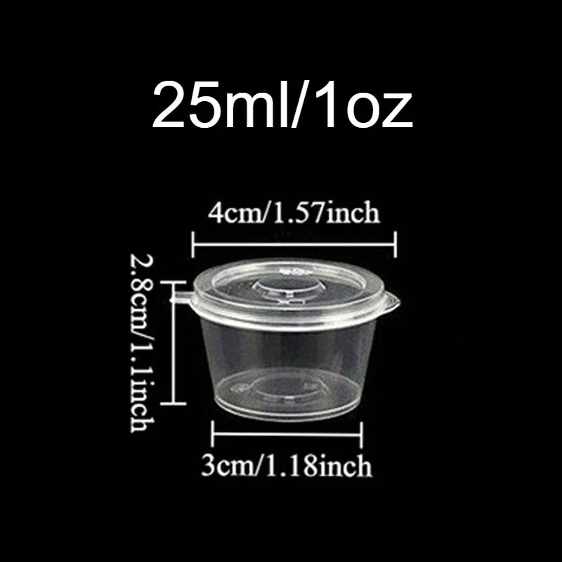 Disposable Sauce Cups with Lids 50/100pcs – Leak-Proof Disposable Sauce Cups PLUSH 1OZ 50PCS