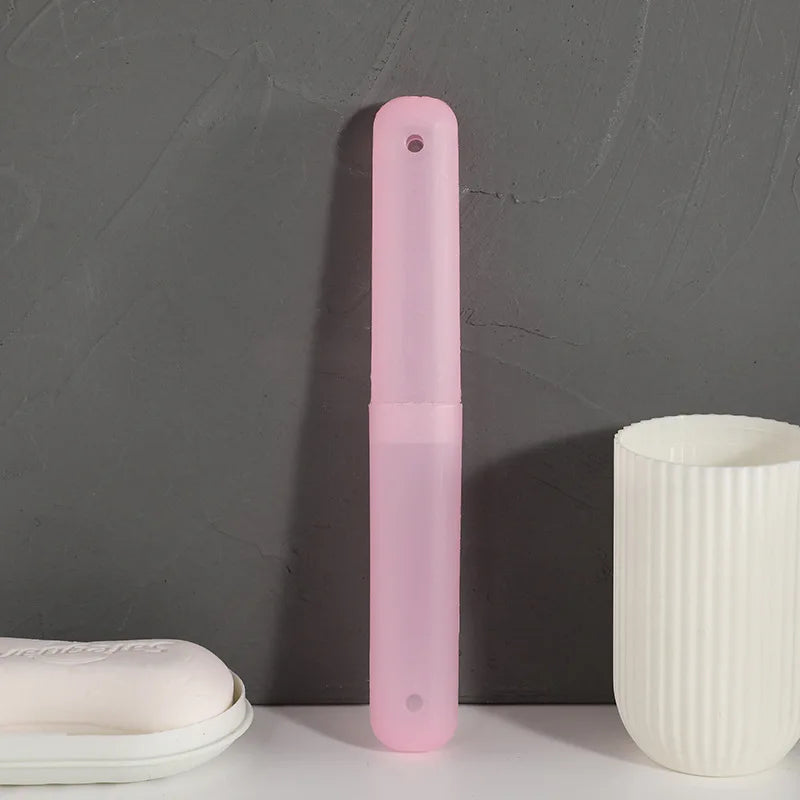 Candy Color Frosted Toothbrush Travel Case – Dustproof Box Toothbrush Travel Case PLUSH pink