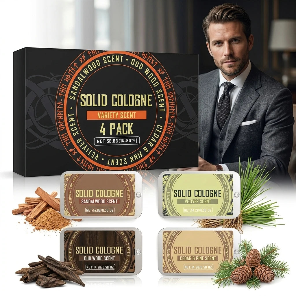 Men's Solid Cologne Balm Set – 8 Scents Pocket Perfume Solid Cologne Balm PLUSH