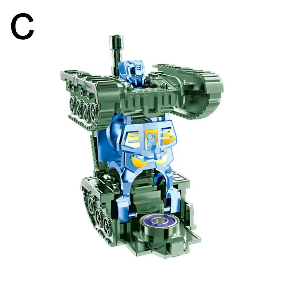 Fingertip Gyroscope Tank Deformation Robot Mini Spinning Toy Transforming Fidget Toy PLUSH C