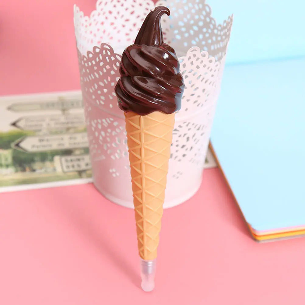 6pcs Ice Cream Shaped Ballpoint Pens – Cute Novelty Stationery Novelty Ballpoint Pens PLUSH