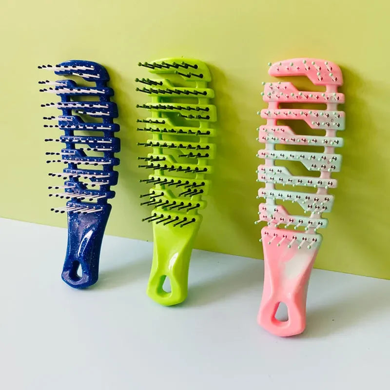 Gradient Hollow Detangling Hair Brush & Scalp Massage Comb Detangling Hair Brush PLUSH