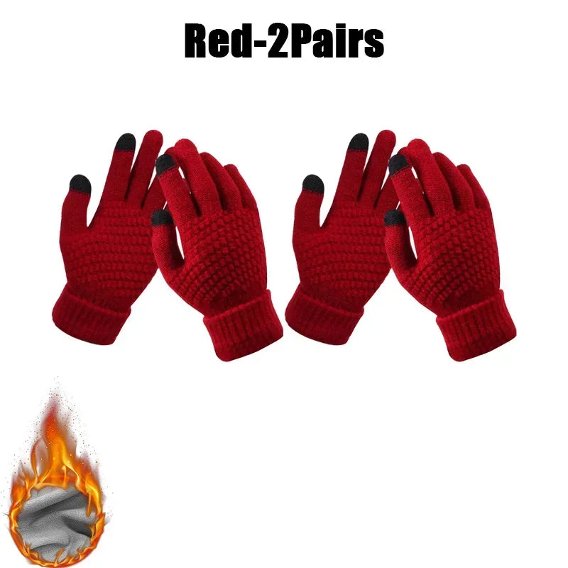 Winter Touch Screen Gloves – Warm Knit Mittens Unisex