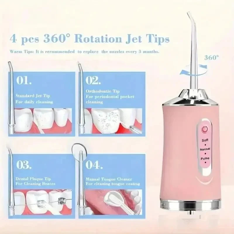 Electric Water Flosser – 3 Modes, 360° Nozzle, Rechargeable Electric Water Flosser PLUSH