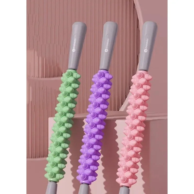 Spike Massage Roller Stick 47cm – Yoga Gym Fitness Tool Massage Roller Stick PLUSH