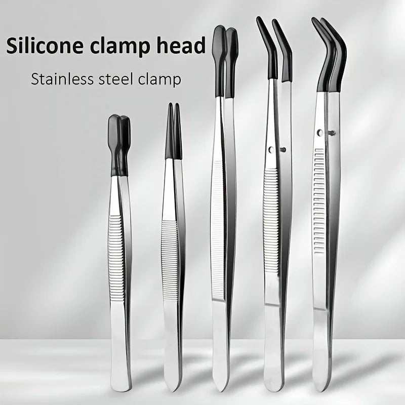 Ouriner Stainless Steel Plastic-Coated Tweezers – Lash & Craft Precision Tweezers PLUSH