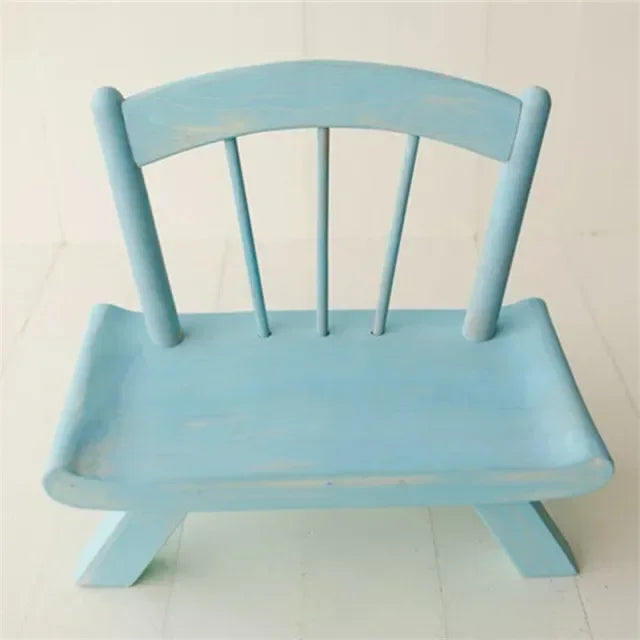 Vintage Wooden Chair & Bed Newborn Photography Props Photography Props PLUSH blue wood