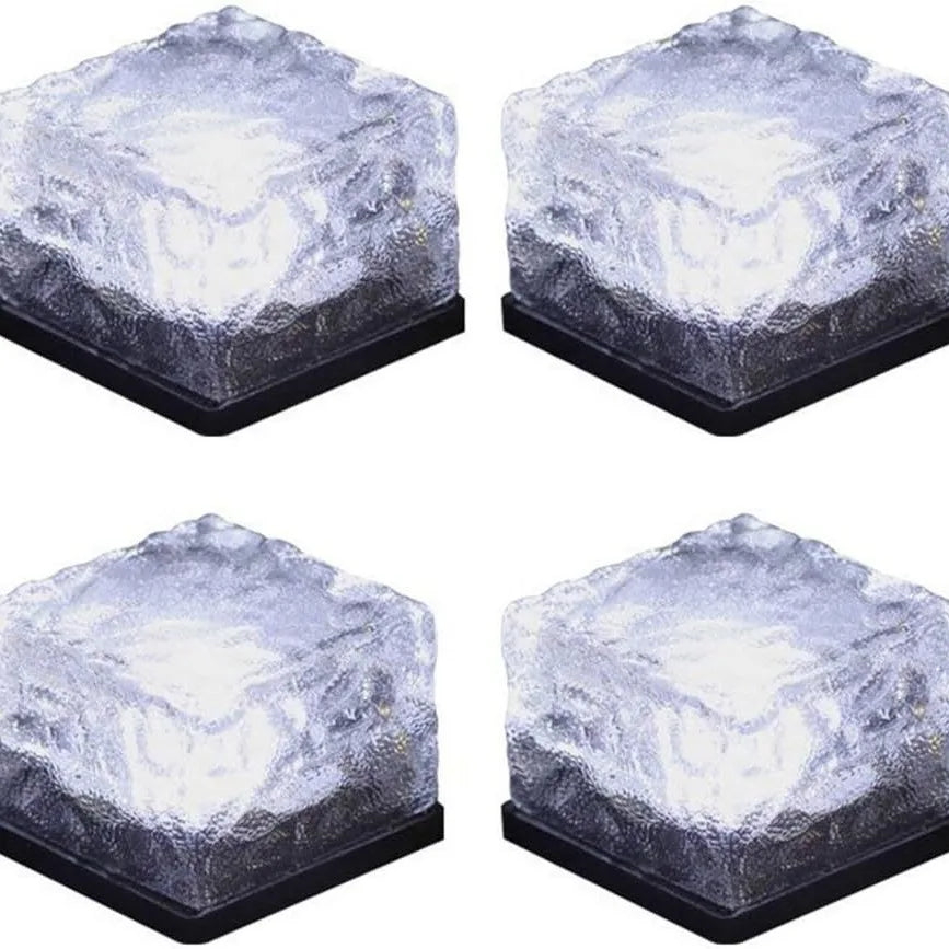 Solar Ice Cube Glass Block Light – Outdoor Garden Path Lamp Solar Garden Light PLUSH