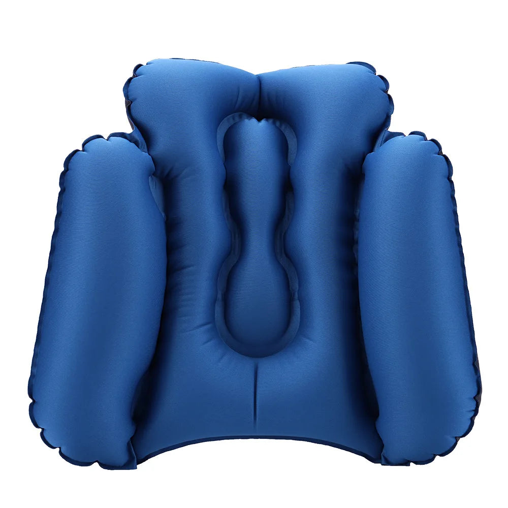 Inflatable Lumbar Support Pillow for Car, Travel & Airplane Inflatable Lumbar Pillow PLUSH Blue