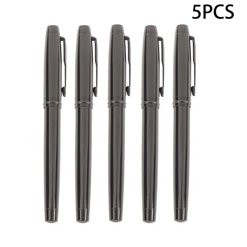 KOQZM Silver Gray Fountain Pen – Iridium 0.5mm Medium Nib Fountain Pen PLUSH 5PCS
