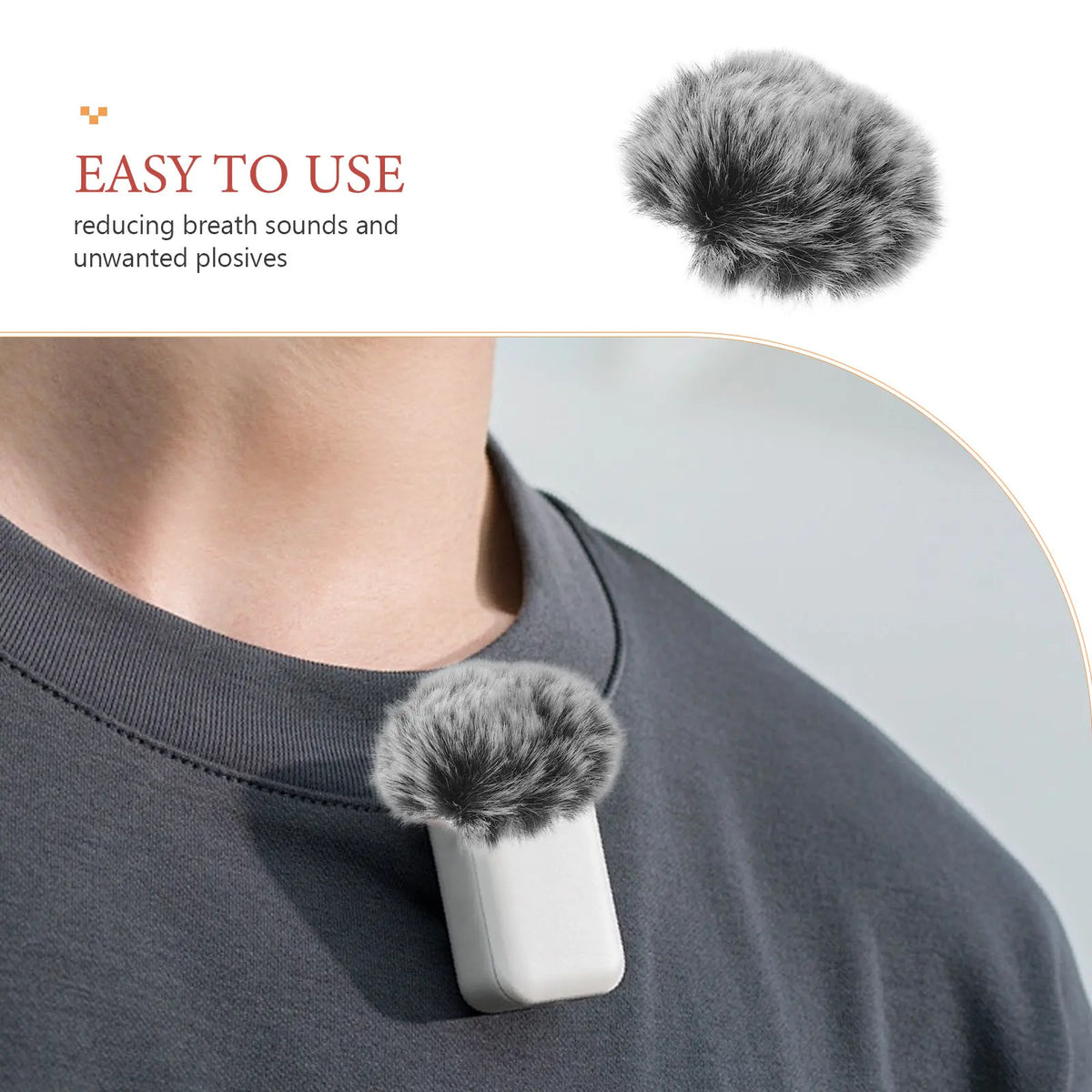 Furry Mic Windscreen Cover – Small Pop Filter Wind Muff Microphone Windscreen PLUSH
