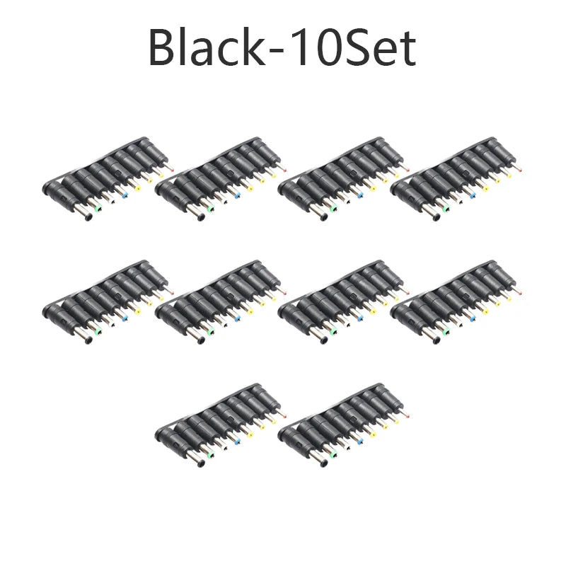 DC Power Adapter 8-Connector Set – Monitor, Router & LED Strip DC Power Adapter PLUSH Black 10Sets