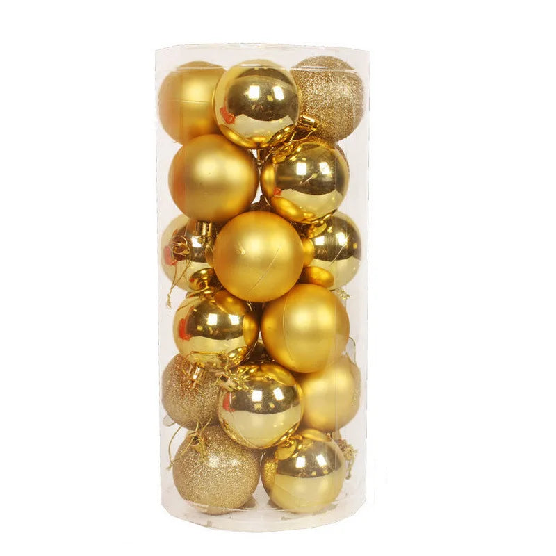 Mini Shatterproof Christmas Ball Ornaments – 24pcs Set Christmas Ornament Set PLUSH Golden 3Set