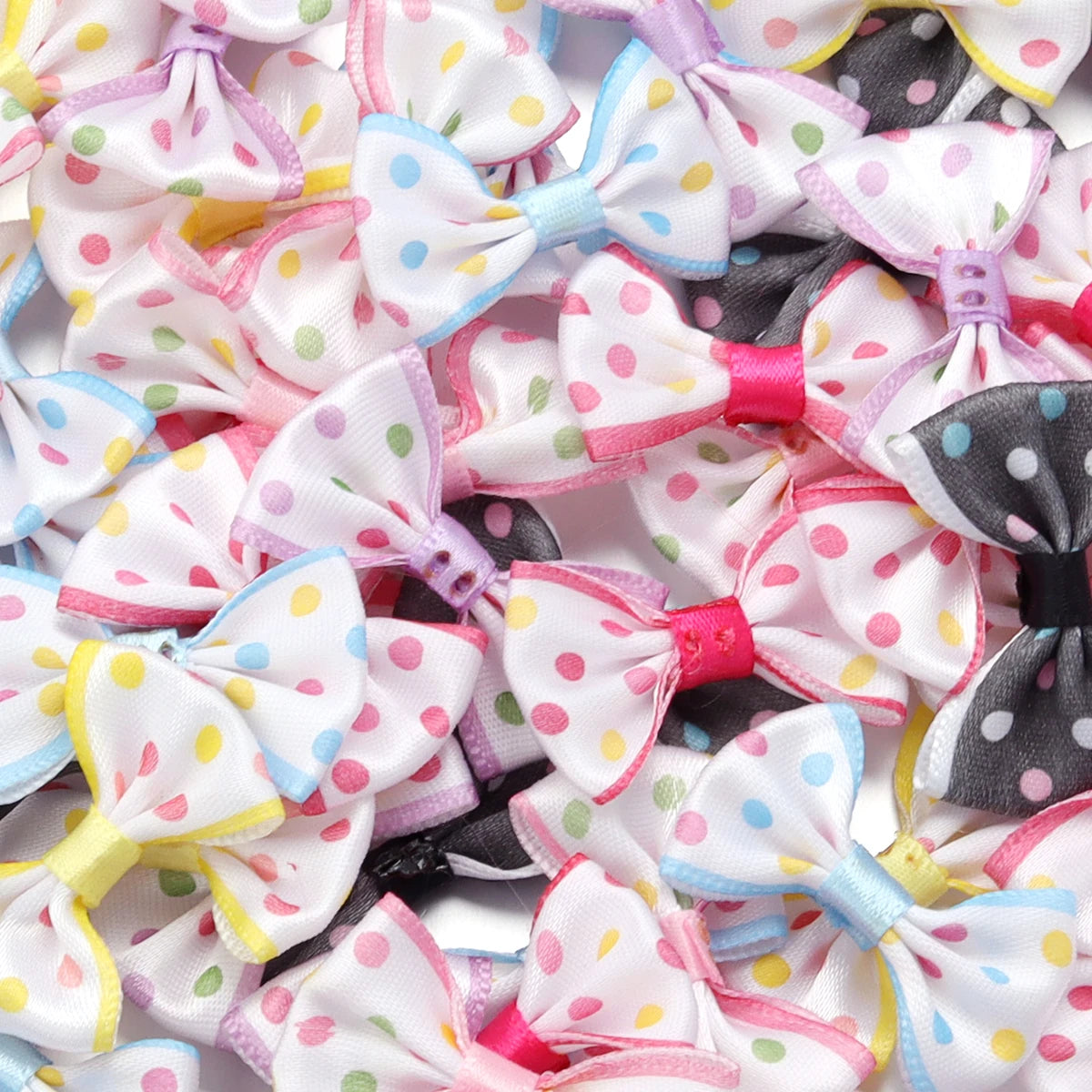30pcs Polka Dot Ribbon Bows – DIY Hair Accessories & Gift Wrap Ribbon Craft Bows PLUSH