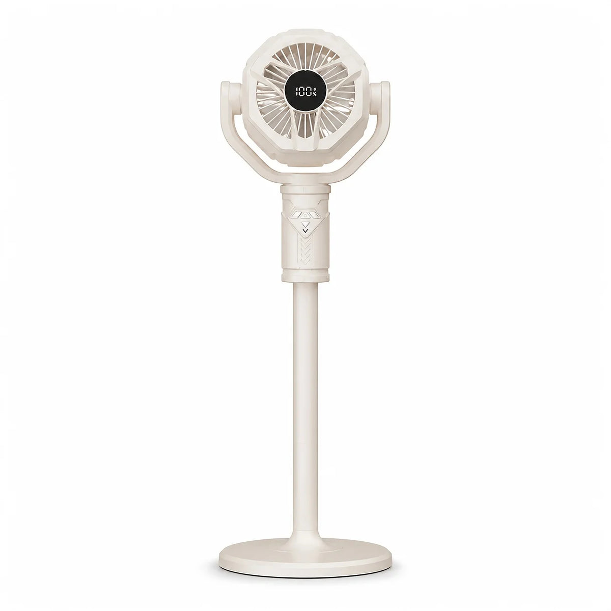 Rechargeable Standing Fan – 10-Speed Oscillating, Remote Control Rechargeable Floor Fan PLUSH Milk coffee color 3000mAh USB Type-C