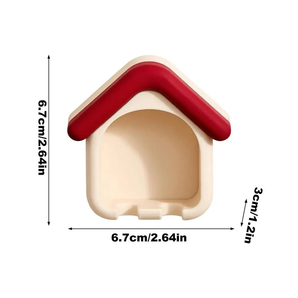 House Shape Wall Mount Toothbrush Holder – 2 Slot Bathroom Toothbrush Holder PLUSH Red