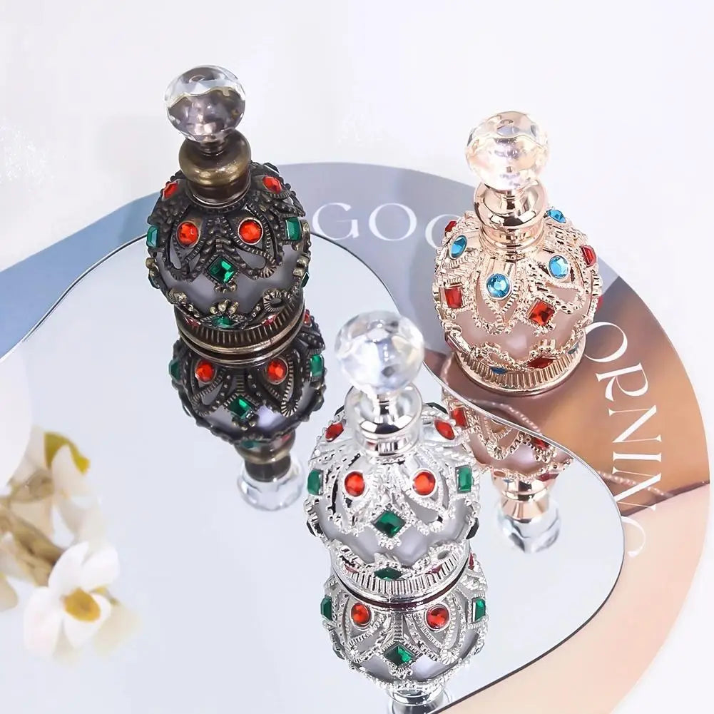 15ml Luxury Glass Perfume Bottle | Arabic Design Aroma Dispenser Glass Perfume Bottle PLUSH