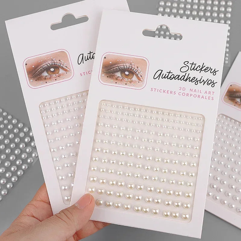Pearl Face Gems Self-Adhesive Crystal Stickers 3–6mm Face Gem Stickers PLUSH