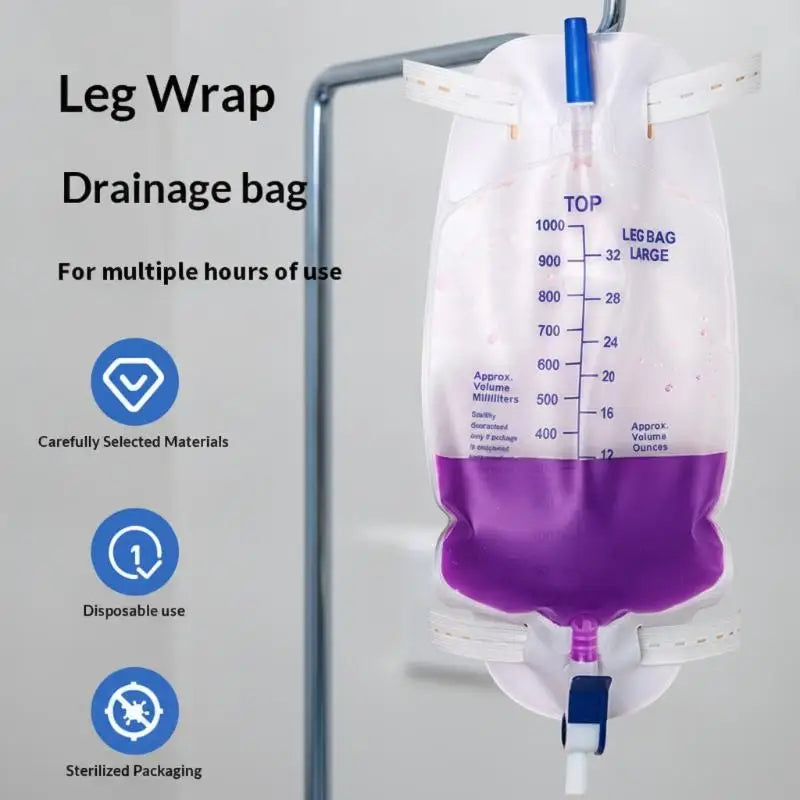 1000/2000ml Disposable Drainage Bag – Anti-Backflow PVC Drainage Collection Bag PLUSH