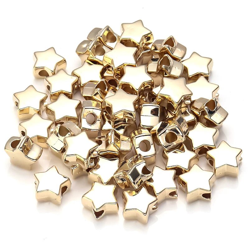 CCB Star Spacer Beads 6/10/12mm – 50-100pcs DIY Jewelry Jewelry Spacer Beads PLUSH KC Gold 6mm 100pcs