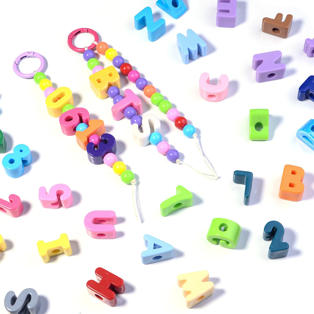 10pcs Multicolor Acrylic Alphabet Letter Beads for DIY Jewelry Alphabet Craft Beads PLUSH