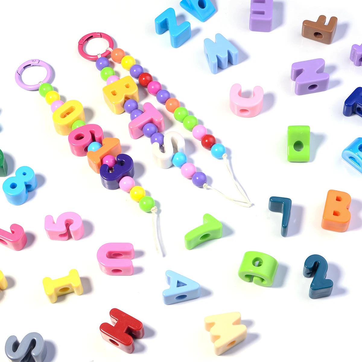 10pcs Multicolor Acrylic Alphabet Letter Beads for DIY Jewelry Alphabet Craft Beads PLUSH