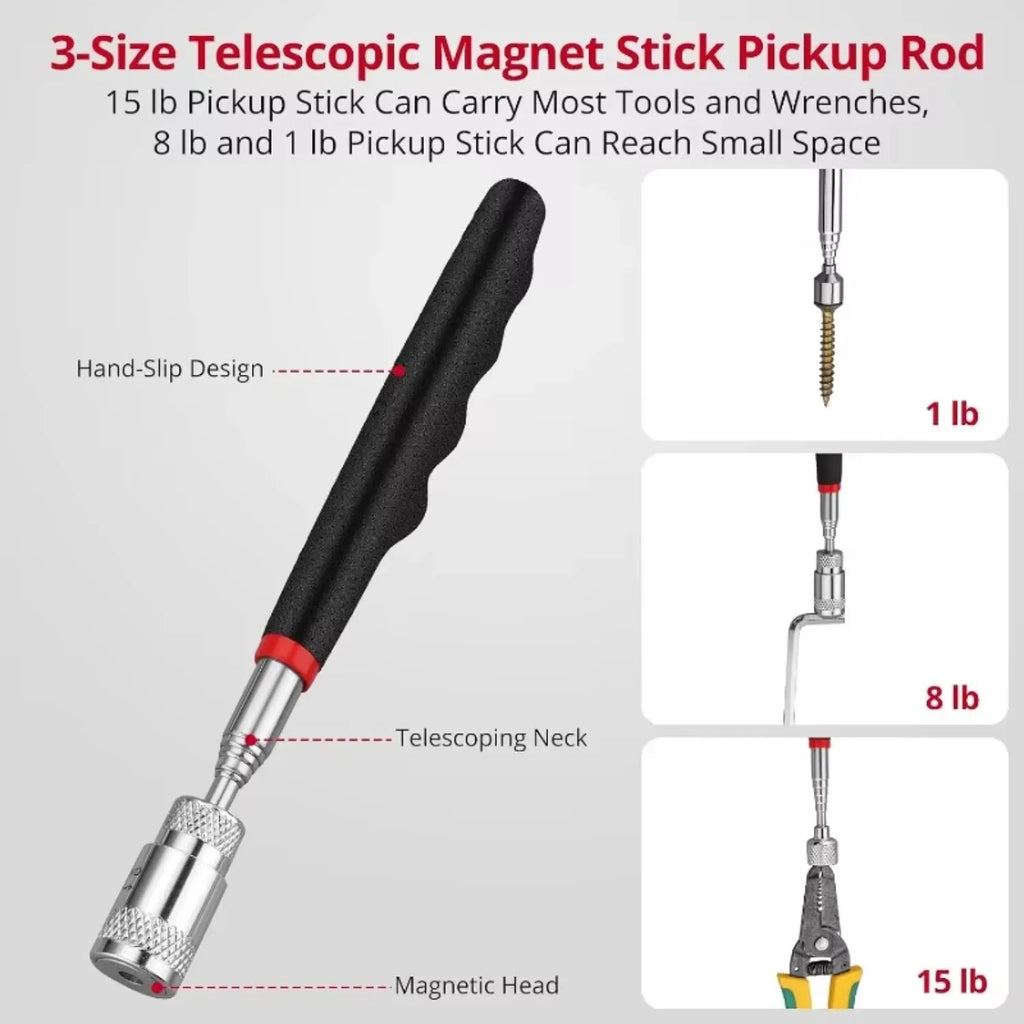 Telescopic Magnetic Pickup Stick & Inspection Mirror Tool Magnetic Pickup Tool PLUSH