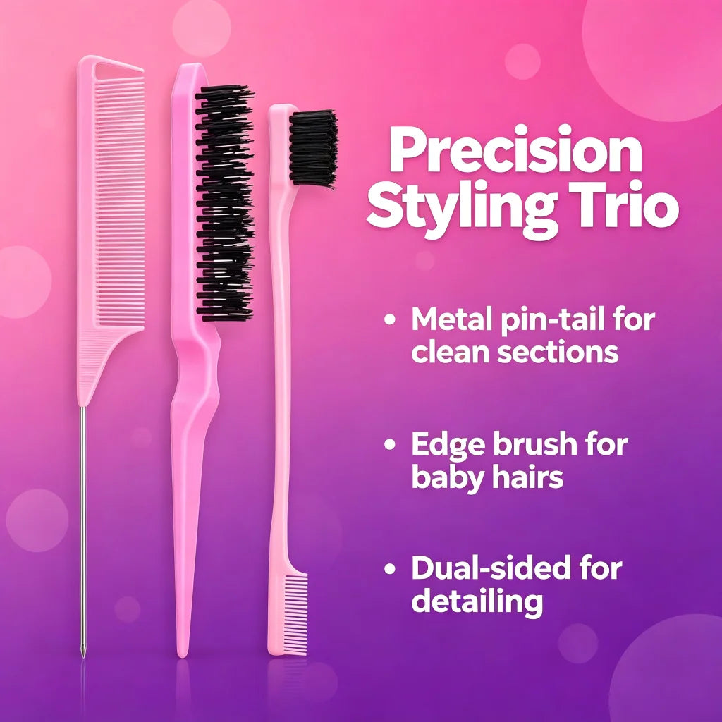 5-in-1 Hair Styling Kit – Spray Bottle, Comb & Brush Set Hair Styling Kit PLUSH