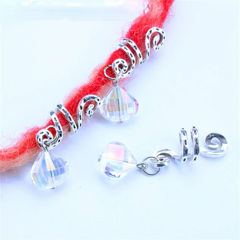 5pcs Hollow Flower Hair Cuffs – Dreadlock Braid Rings & Tubes