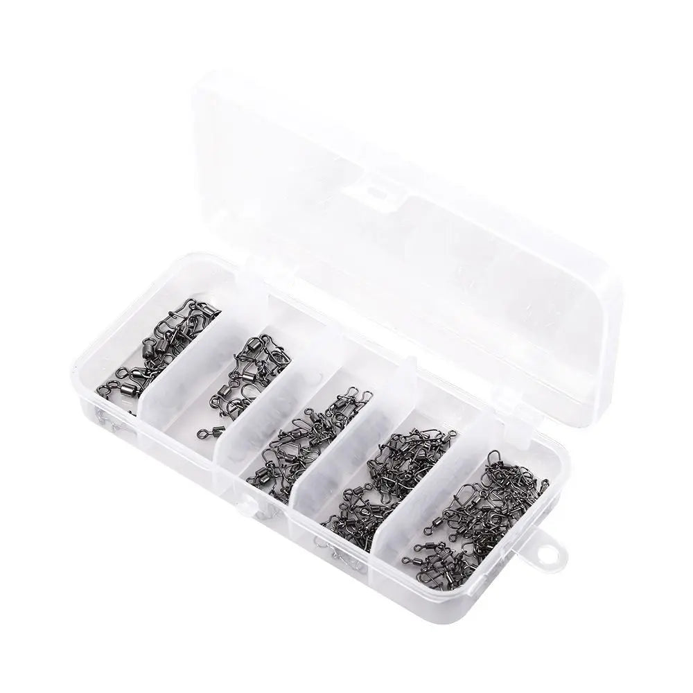 Ball Bearing Fishing Connector Swivels – Interlock Snap 50–200pcs Fishing Swivels PLUSH