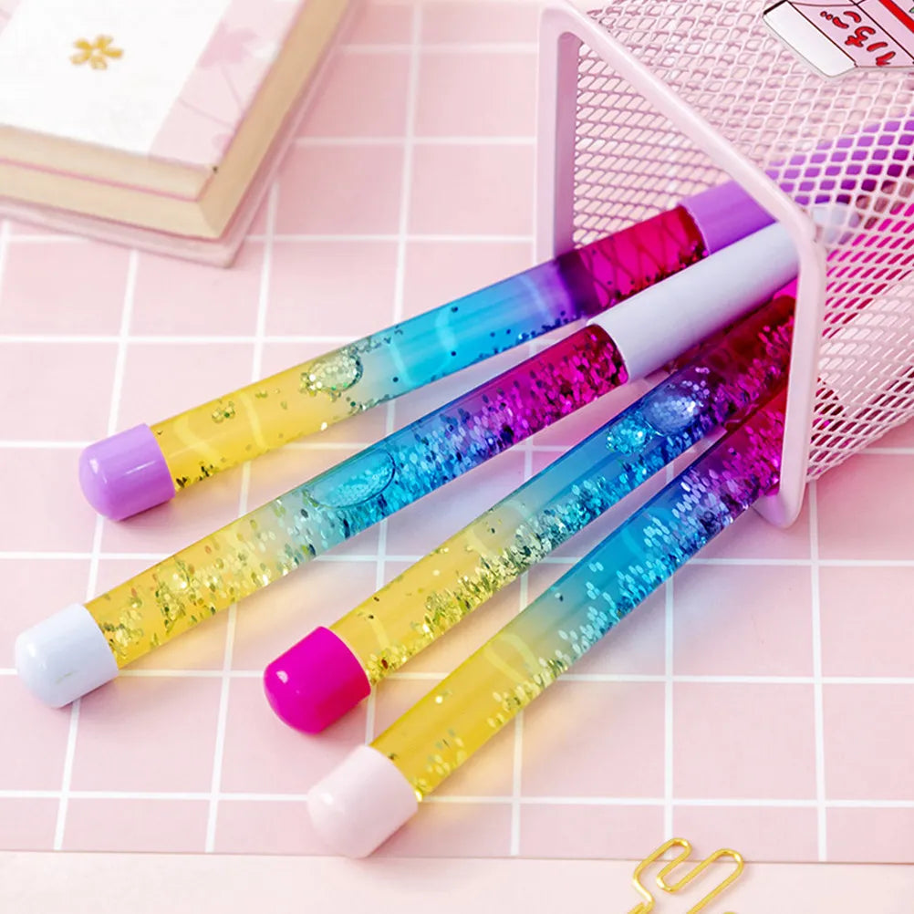 12pcs Quicksand Magic Wand Gel Pens – Cute Cartoon Gift Set Gel Pen Set PLUSH