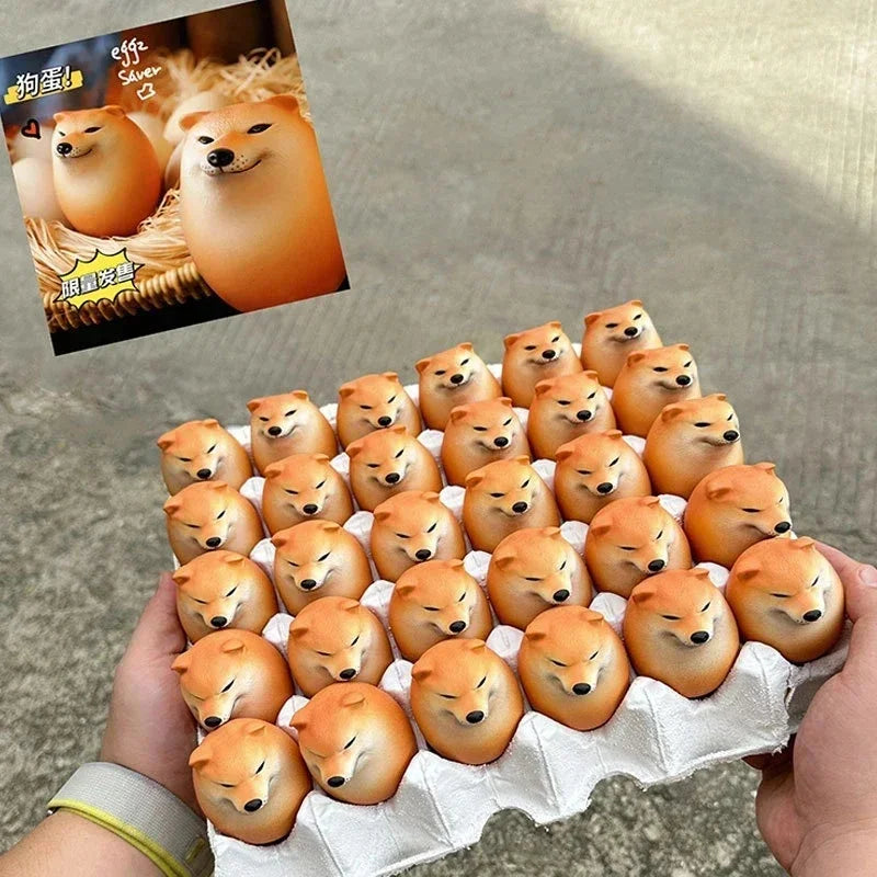 Shiba Inu Egg Figurine – Realistic Dog Statue Desktop Decor Dog Figurine Decor PLUSH