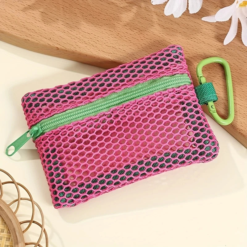 Transparent Mesh Makeup Bag – Flat Square Toiletry Organizer Cosmetic Bag PLUSH