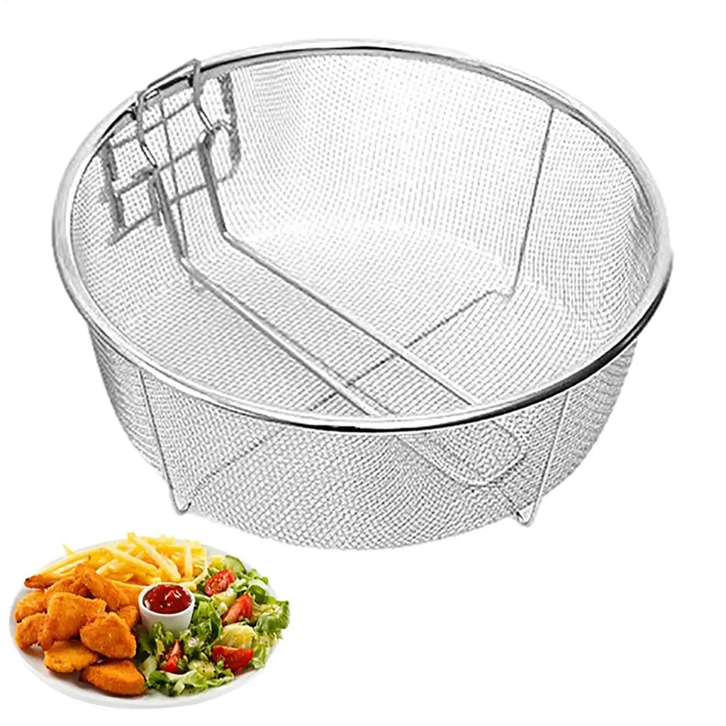 Stainless Steel Fry Basket with Detachable Handle – 2 Sizes Fry Basket PLUSH