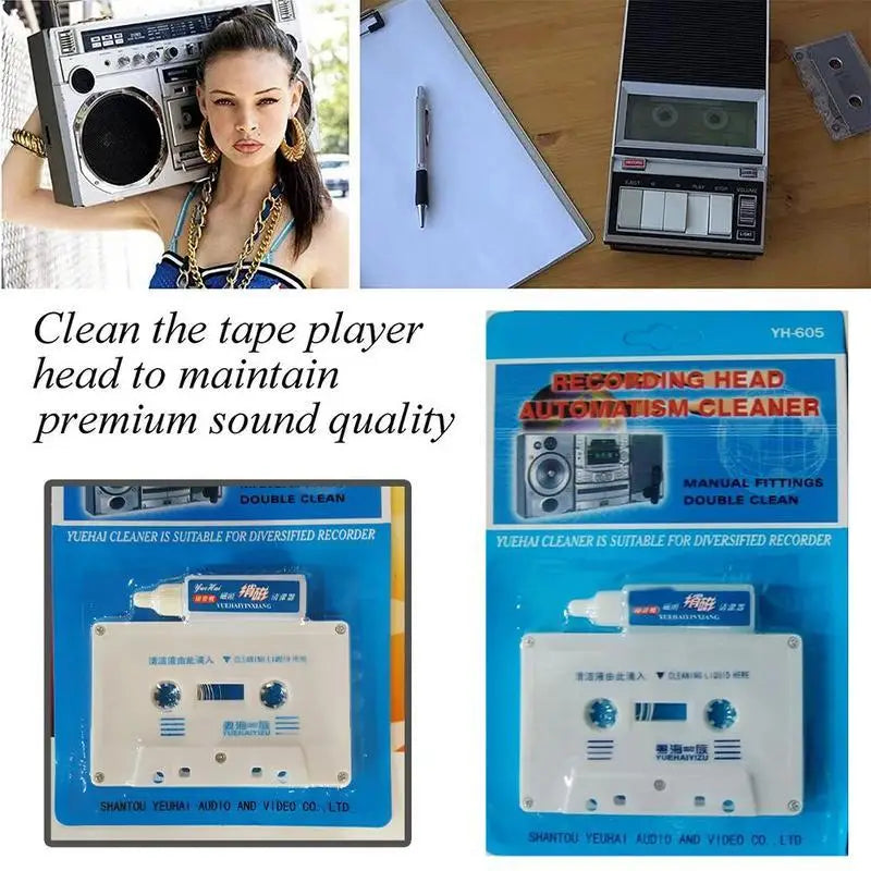 Cassette Tape Head Cleaner & Demagnetizer Kit | Audio Deck Tape Head Cleaner PLUSH