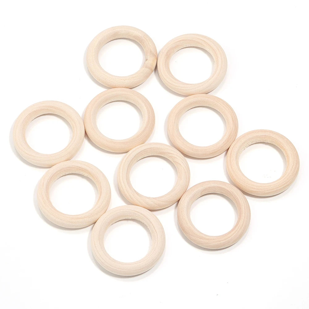 Natural Round Wooden Rings & Hoops for DIY Jewelry Making Wood Jewelry Hoops PLUSH 35mm x 20pcs