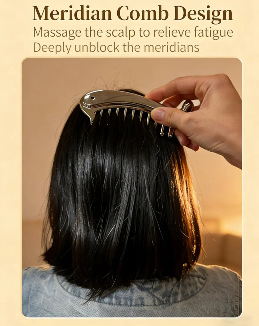 Stainless Steel Scalp Massager Comb & Gua Sha Tool Manual Massage Tool PLUSH