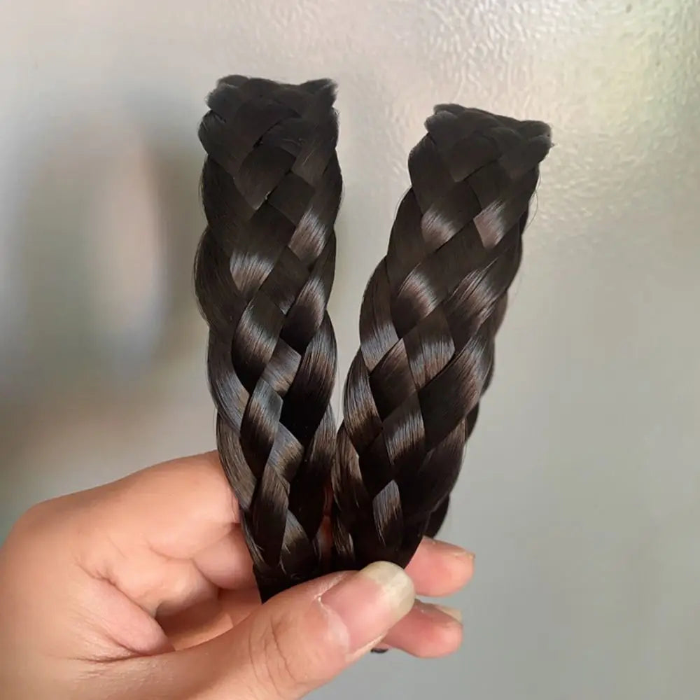 Wide Twist Braided Wig Headband for Women – Korean Style Hair Headband PLUSH