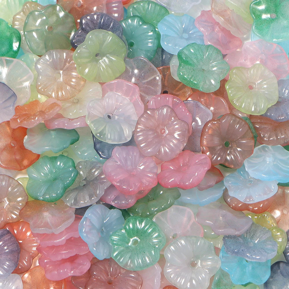 100pcs 16mm Lotus Leaf Acrylic Spacer Beads – DIY Jewelry Acrylic Spacer Beads PLUSH