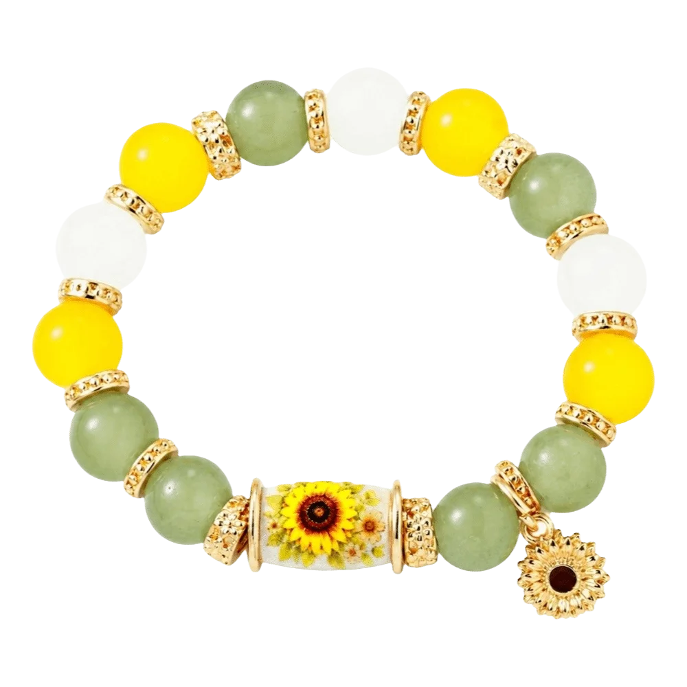 Hummingbird Butterfly Bee Sunflower Beaded Bracelet Women Beaded Bracelet PLUSH Sunflower