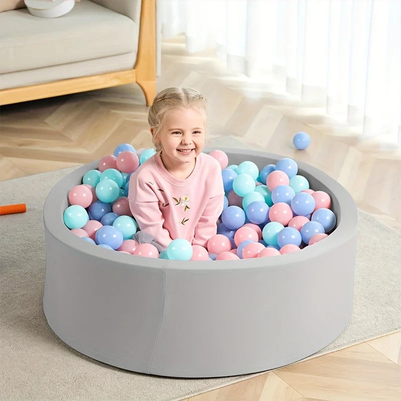 Gray 90cm Soft Foam Ball Pit Indoor Kids Playpen – Play Fence Kids Ball Pit Playpen PLUSH