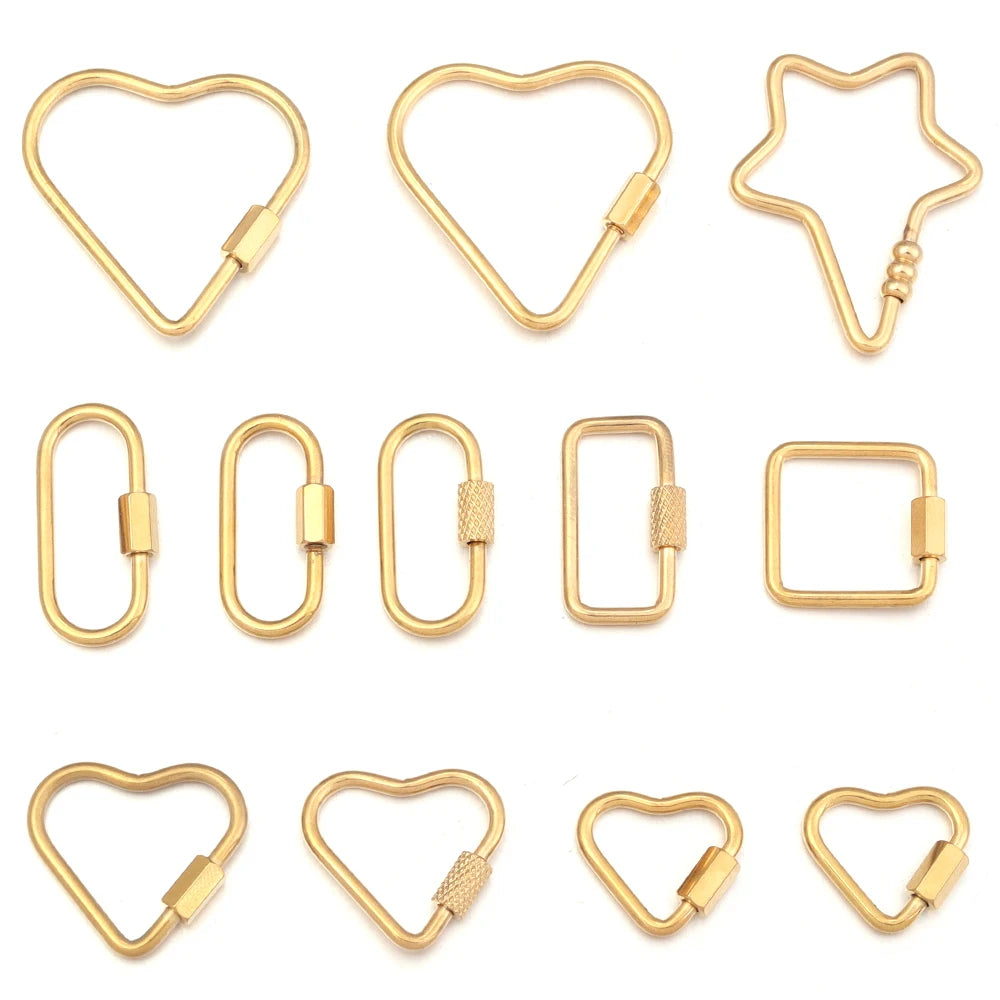 2pcs Stainless Steel Geometric Screw Lock Clasps – DIY Jewelry Jewelry Clasp Connector PLUSH