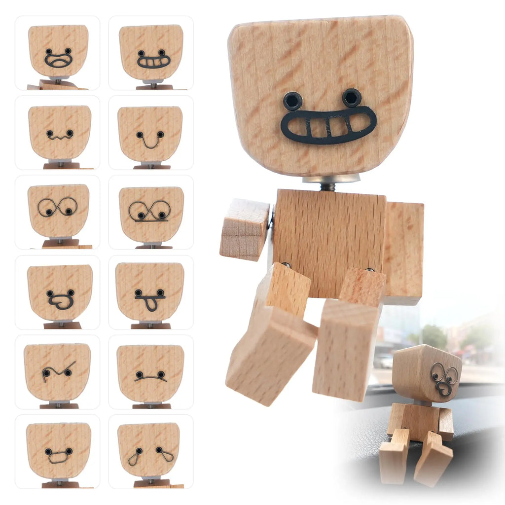 Wooden Shaking Man Figurine – Funny Desktop Sculpture Ornament Wooden Figurine Ornament PLUSH